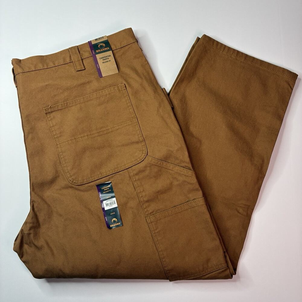 Brahma Heavy Work Carpenter Pants Men's Size 44x30 Brown Relaxed Fit